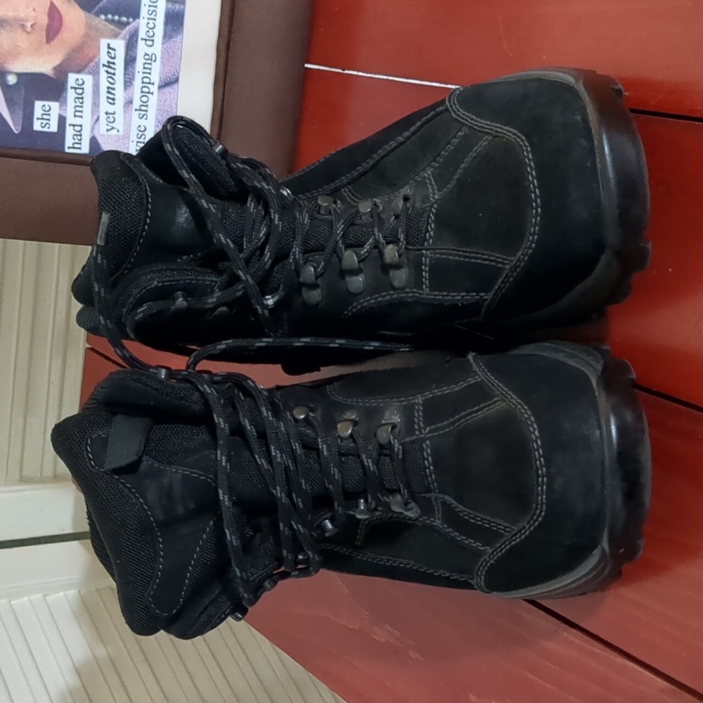 Waldlaufer Black Leather Hiking Boots Size 9 1/2